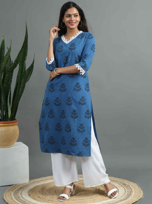 Indigo Printed Kurta