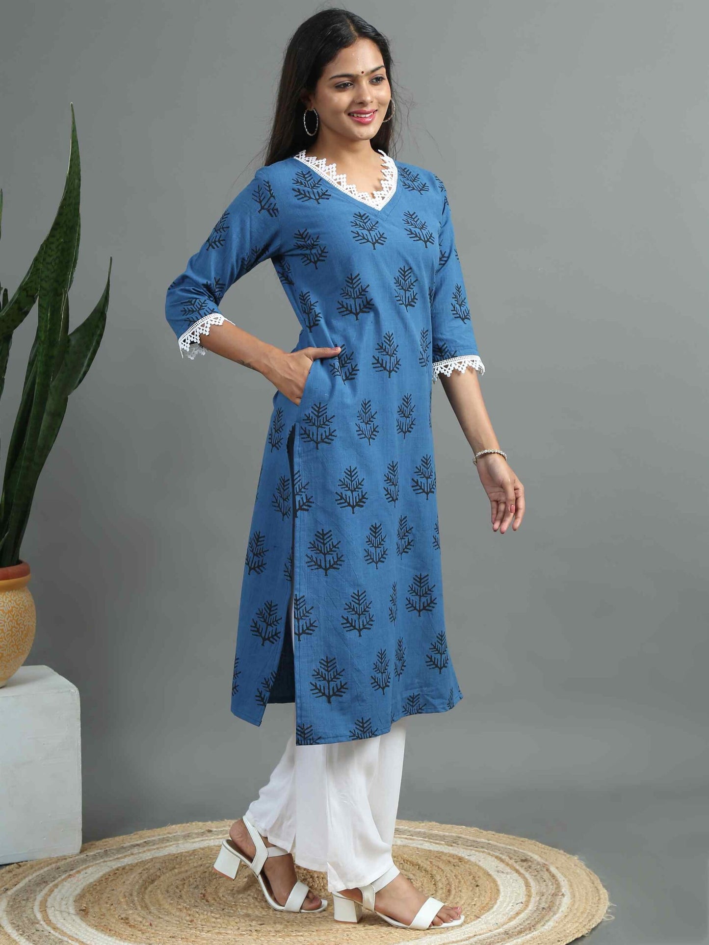 Indigo Printed Kurta