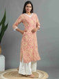 Floral Printed Kurta Yellow and Magenta Floral Printed Kurta