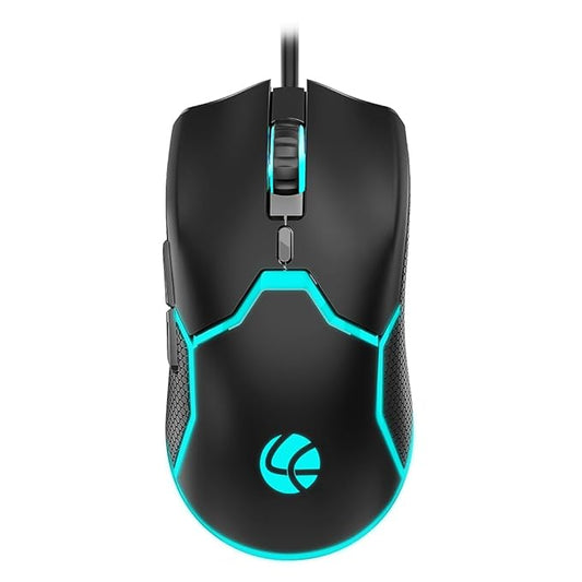 LAPCARE Champ Razor 3600 DPI Optical Sensor Gaming Mouse with Rainbow Light | Marco 6G Keys | 5m Clicks | ABS Material | Optical Sensor| Rubber Oil + Laser Carving (LGM 204)