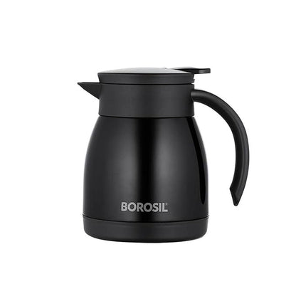 Borosil Stainless Steel Vacuum Insulated Teapot (Black, 500ML)