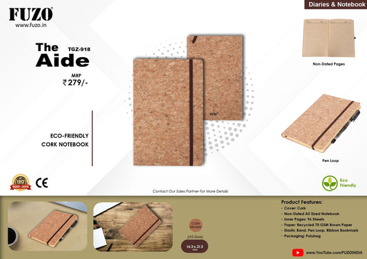 The Aide Eco-Friendly Cork Notebook MOQ 50 nos