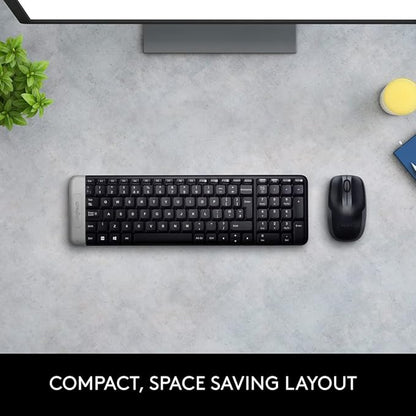 Logitech MK215 Wireless Keyboard and Mouse Combo, 2.4 GHz Wireless, 3 Years Warranty, Compact Design, 2-Year Battery Life(Keyboard),5 Month Battery Life(Mouse) PC/Laptop- Black