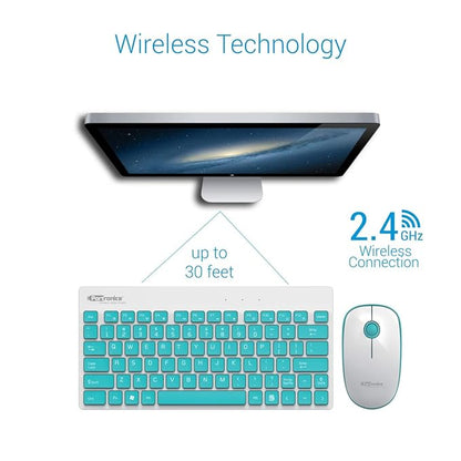 Portronics Key2-A Combo of Multimedia Wireless Keyboard & Mouse, Compact Light-Weight for PCs, Laptops and Smart TV, White