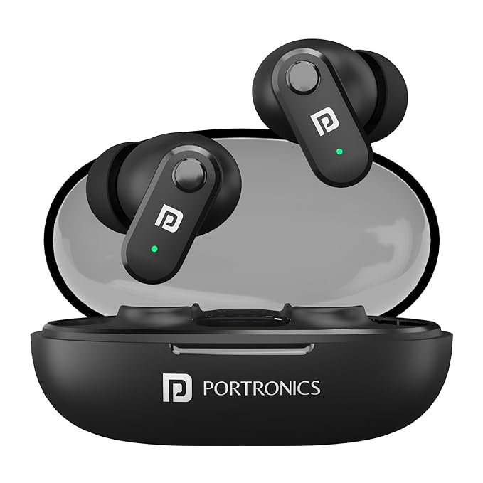 Portronics Harmonics Twins S16 in Ear Wireless TWS Earbuds with 24 Hrs Playtime, (Beige)