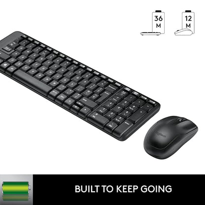 Logitech MK215 Wireless Keyboard and Mouse Combo, 2.4 GHz Wireless, 3 Years Warranty, Compact Design, 2-Year Battery Life(Keyboard),5 Month Battery Life(Mouse) PC/Laptop- Black