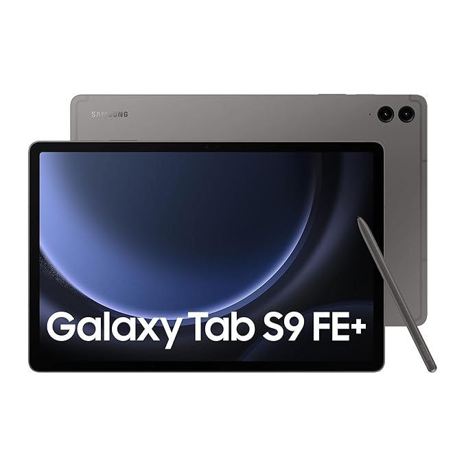 Samsung Galaxy Tab S9 FE+ 31.50 cm (12.4 inch) Display, RAM 12 GB, ROM 256 GB Expandable, S Pen in-Box, Wi-Fi, IP68 Tablet, Gray (4 Hours Delivery with in Bangalore)