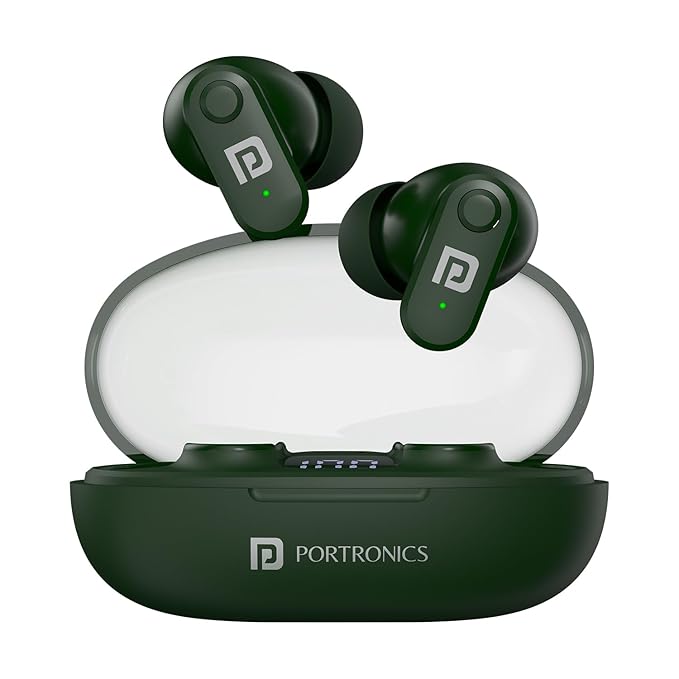 Portronics Harmonics Twins S16 in Ear Wireless TWS Earbuds with 24 Hrs Playtime, (Beige)