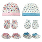 LuvLap 100% Cotton Baby Caps, Mittens and Booties Combo Set for 0-6 Months - Pack of 2 (Assorted)