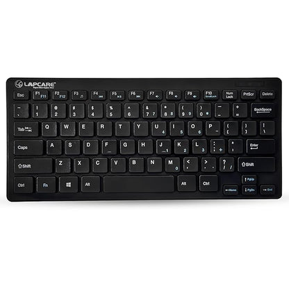 LAPCARE D-Lite Plus Wireless Keyboard with 2.4 Ghz & 10 M Bt Range &78 Keys, 8 Million Key Life, Minimalist Design,Compatible Window98, Me, 2000, Xp, Windows Vista/7/8/10,Linux (D-Lite + Blk), Black