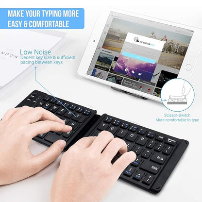 Portronics Chicklet Foldable QWERTY Keyboard, Mini Pocket Sized, Black