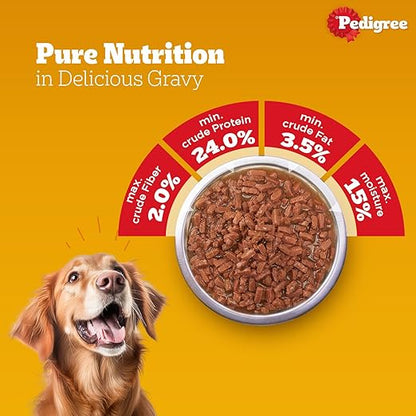 Pedigree Adult Wet Dog Food, Chicken & Liver Chunks in Gravy, 70 g (Pack of 15), Complete & Balanced Meal for Adult Dogs