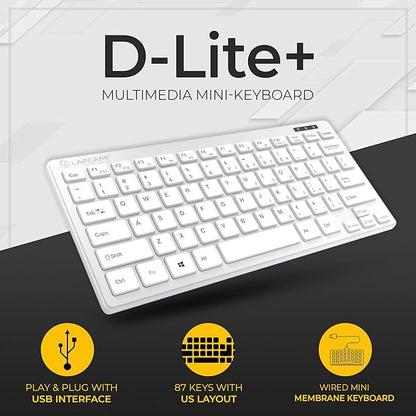 Lapcare D-Lite Plus Wired Mini Keyboard with Chocolate Keys (Silver)