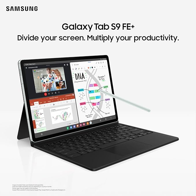 Samsung Galaxy Tab S9 FE+ 31.50 cm (12.4 inch) Display, RAM 12 GB, ROM 256 GB Expandable, S Pen in-Box, Wi-Fi, IP68 Tablet, Gray (4 Hours Delivery with in Bangalore)