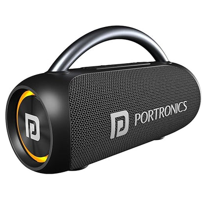 Portronics Radiant 30W Wireless Bluetooth Portable Speaker With In-Built Mic,6 Hours Playtime,HD Clarity Sound,Dual Driver,RGB LEDs,TWS Connectivity,BT5.3v,USB Drive,Aux in,Type C Fast Charging(Black)