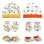 LuvLap 100% Cotton Baby Caps, Mittens and Booties Combo Set for 0-6 Months - Pack of 2 (Assorted)