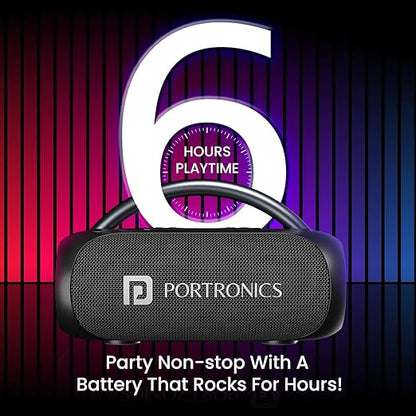 Portronics Radiant 30W Wireless Bluetooth Portable Speaker With In-Built Mic,6 Hours Playtime,HD Clarity Sound,Dual Driver,RGB LEDs,TWS Connectivity,BT5.3v,USB Drive,Aux in,Type C Fast Charging(Black)