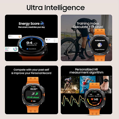 Samsung Galaxy Watch Ultra (47mm, LTE, Gray) with Upto 100h Battery | 3nm Processor | Dual GPS | Quick Button/Siren | Sapphire Glass & Titanium | 10ATM & IP68 | BP & ECG Monitor | Energy Score & Ages