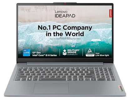 Lenovo IdeaPad Slim 3- 83ER008GIN 12th Gen Intel Core i5-12450H 15.6" (39.6cm) FHD IPS Thin & Light Laptop (16GB/512GB SSD/Win 11/Office 21/Backlit KB/Alexa Built-in/Arctic