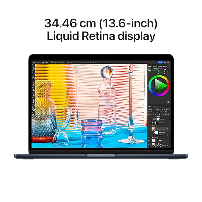 Apple 2022 MacBook Air Laptop with M2 chip: 34.46 cm (13.6-inch) Liquid Retina Display, 8GB RAM, 256GB SSD Storage, Backlit Keyboard, 1080p FaceTime HD Camera. Works with iPhone/iPad; Midnight