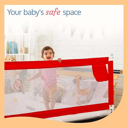 LuvLap Bed Rail Guard for Baby/Kids Safety, 180cm x 72 cm(6ft x 2.3ft) (Red)