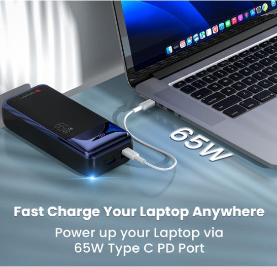 Portronics Ampbox 27K 65W 27000 mAh 4-in-1 Fast Charging Power Bank with 2 Type C PD Output Ports excluding GST)