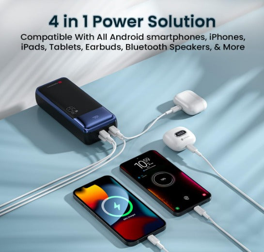 Portronics Ampbox 27K 65W 27000 mAh 4-in-1 Fast Charging Power Bank with 2 Type C PD Output Ports excluding GST)