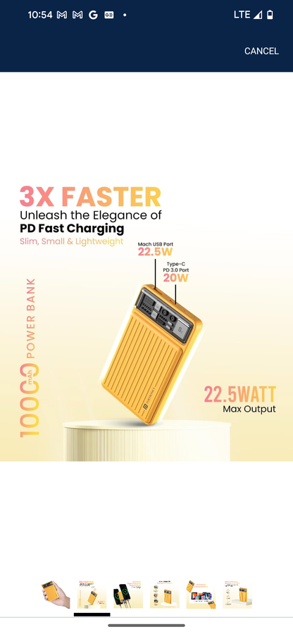 Portronics Luxcell Mini 10K Advanced 10000 mAh