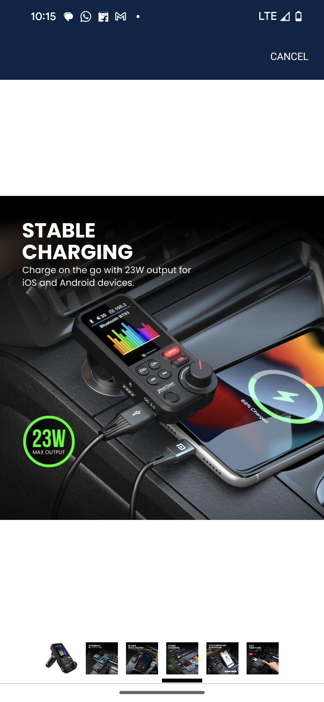 Portronics Auto One Smart Car Charger & Music