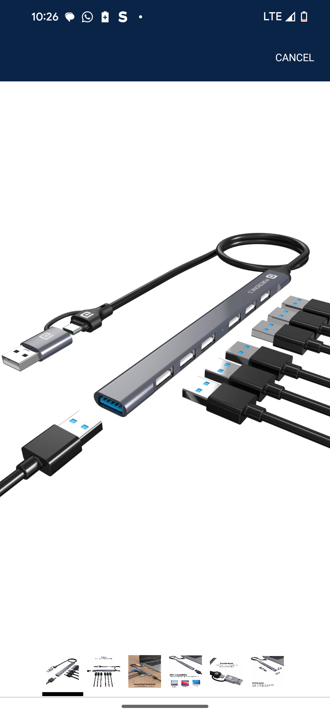 Portronics Mport 7 USB Hub (7-in-1), Multiport Adapter