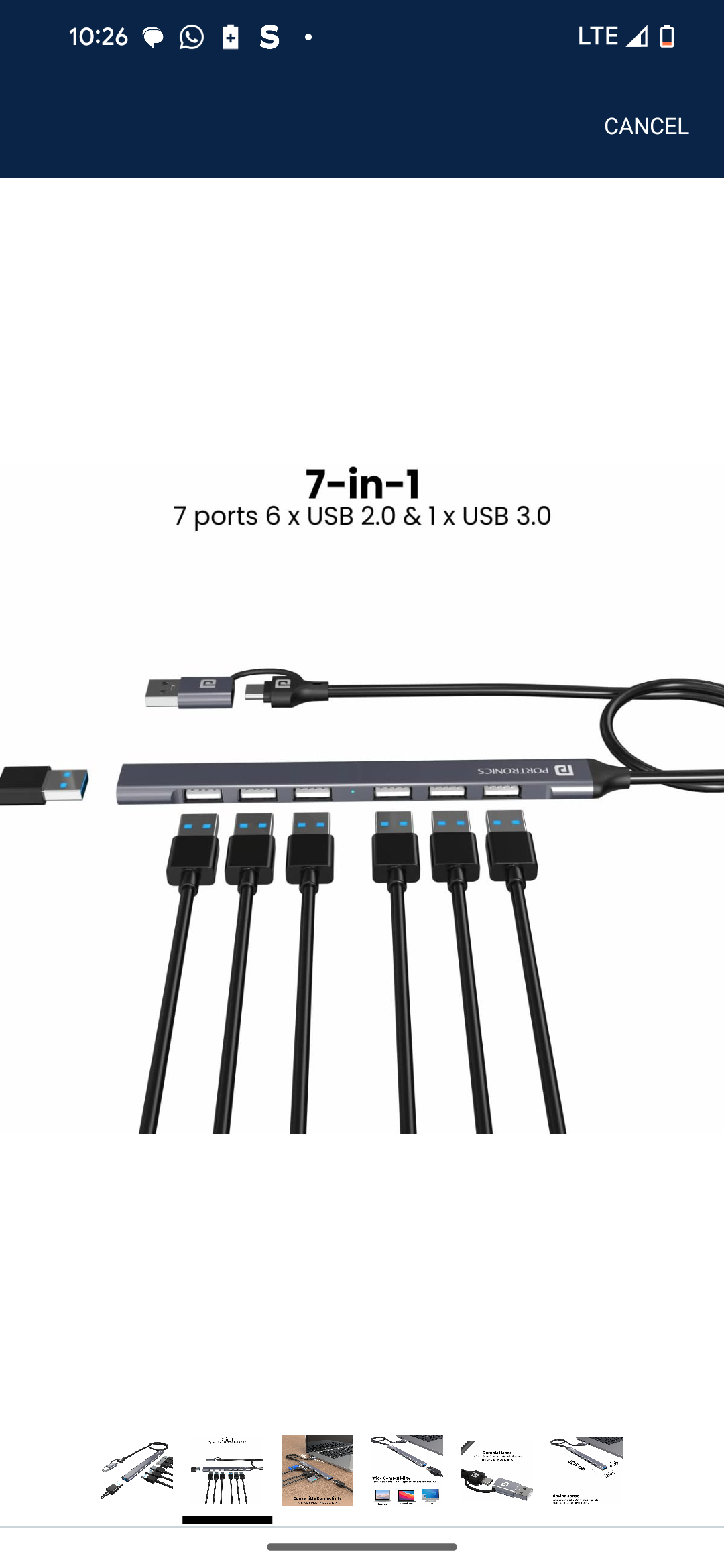 Portronics Mport 7 USB Hub (7-in-1), Multiport Adapter