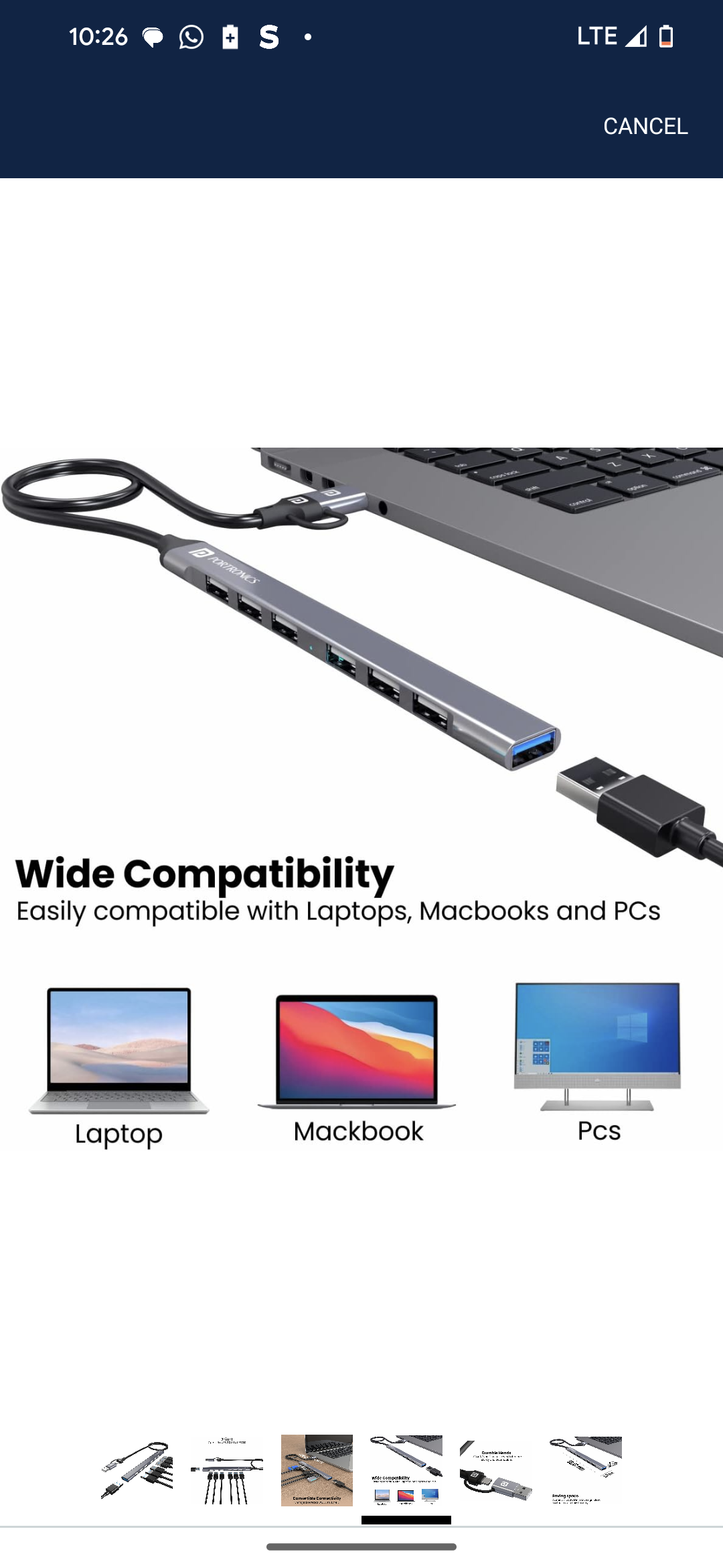 Portronics Mport 7 USB Hub (7-in-1), Multiport Adapter