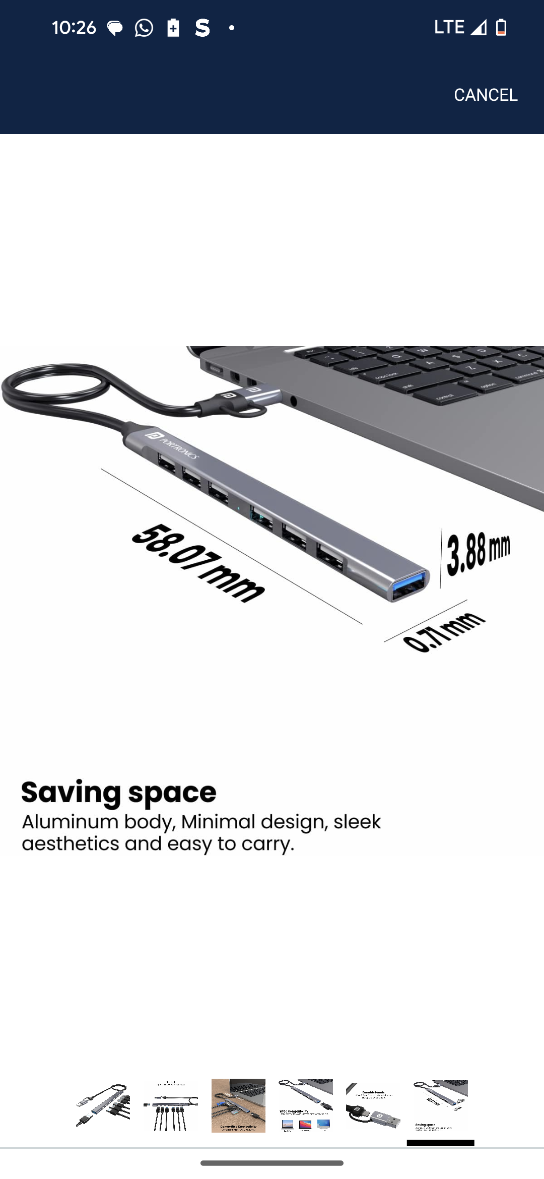 Portronics Mport 7 USB Hub (7-in-1), Multiport Adapter