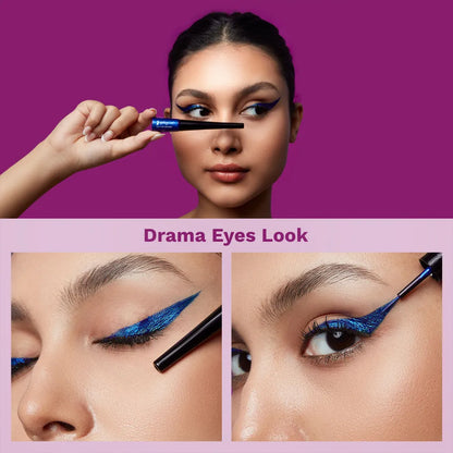 Pilgrim Oh The Drama - Blue Rebel Metallic Eyeliner Rich Vibrant Colour Water Resistant