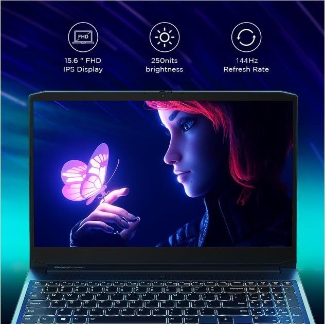 Lenovo IdeaPad Gaming 3 11th Gen Intel Core i5-11320H 15.6" (39.62cm) FHD IPS 144Hz Gaming Laptop (8GB/512GB SSD/Win 11/NVIDIA RTX 2050 4GB/Alexa/3 Month Game Pass/Shadow Black/2.25Kg), 82K101PBIN