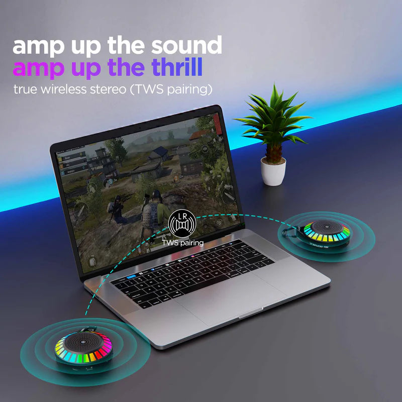 Nu Republic 5W Bluetooth Speaker BT V5.3 Sonicpop 50-14 Hrs Playtime & RGB LED Light, Portable Wireless Stereo Pairing Speaker for Home, Travel with Loud Sound, Rich Bass & 50mm Dual Dynamic Driver